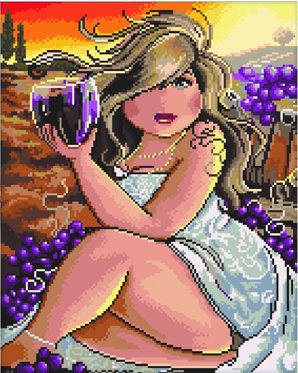 Diamond painting Wine Lady